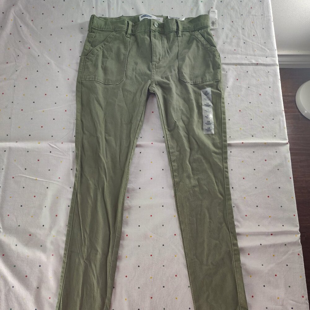 Old Navy Juniors Girls Green Rockstar Extra Stretch Jeggings Size 16